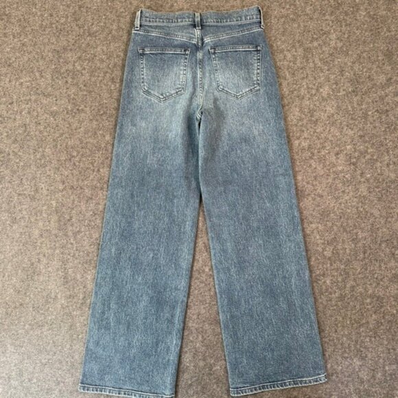 AYR The Secret Sauce Wide Leg Jeans Blue Wash Size 27S Comfort Stretch Boho Lux - Picture 2 of 13